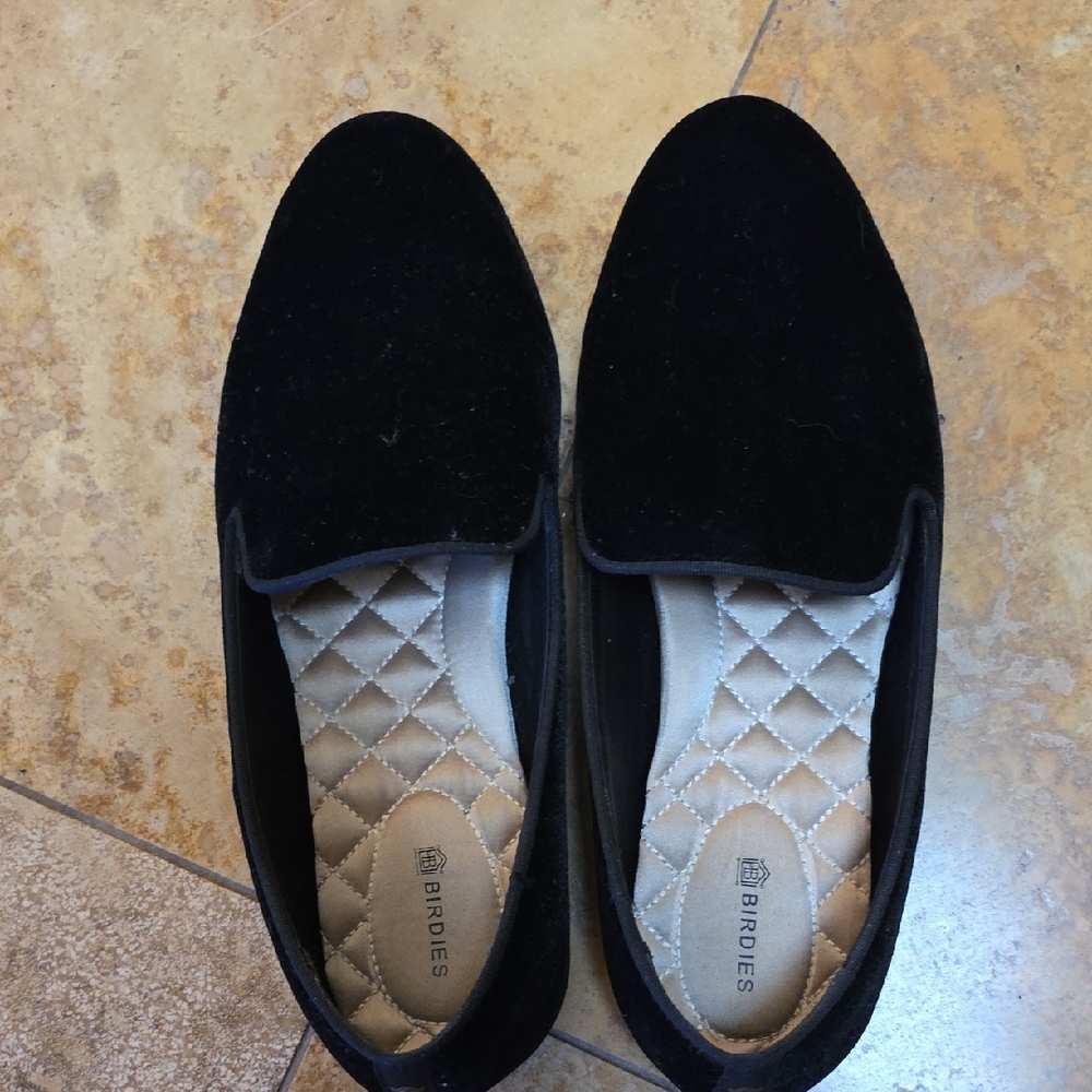 Birdies Classic Black Velvet Flats